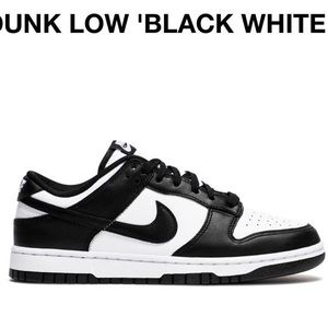 The Dunk Low 'Black White'  Size 10 Mens